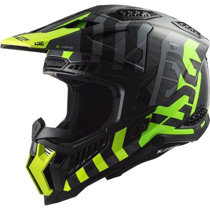 Casque cross LS2 MX703 C - X-FORCE - BARRIER - H-V YELLOW GREEN 2024 - Jaune / Vert