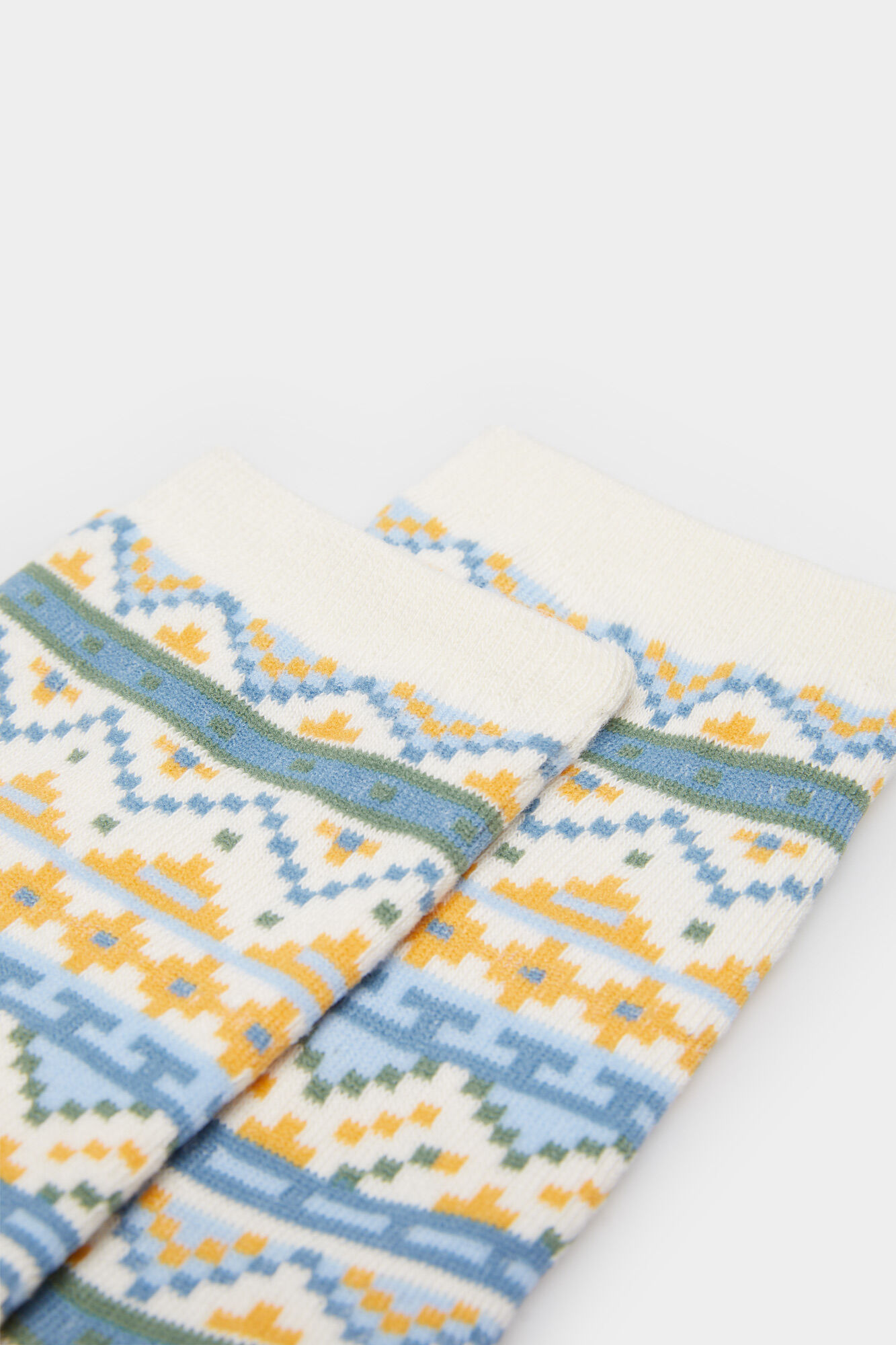 Meia com borda jacquard
