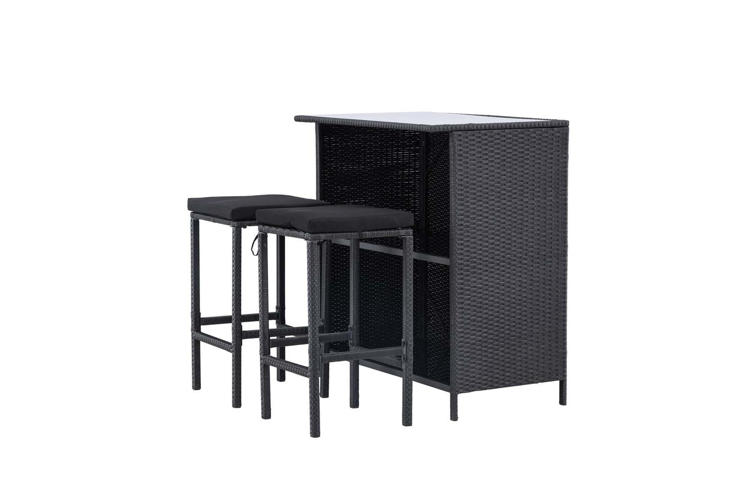 Knock loungeset 3-delig zwart. 60X100X105cm
