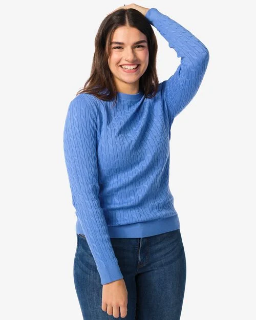 pull maillé Louisa pour femmes  bleu