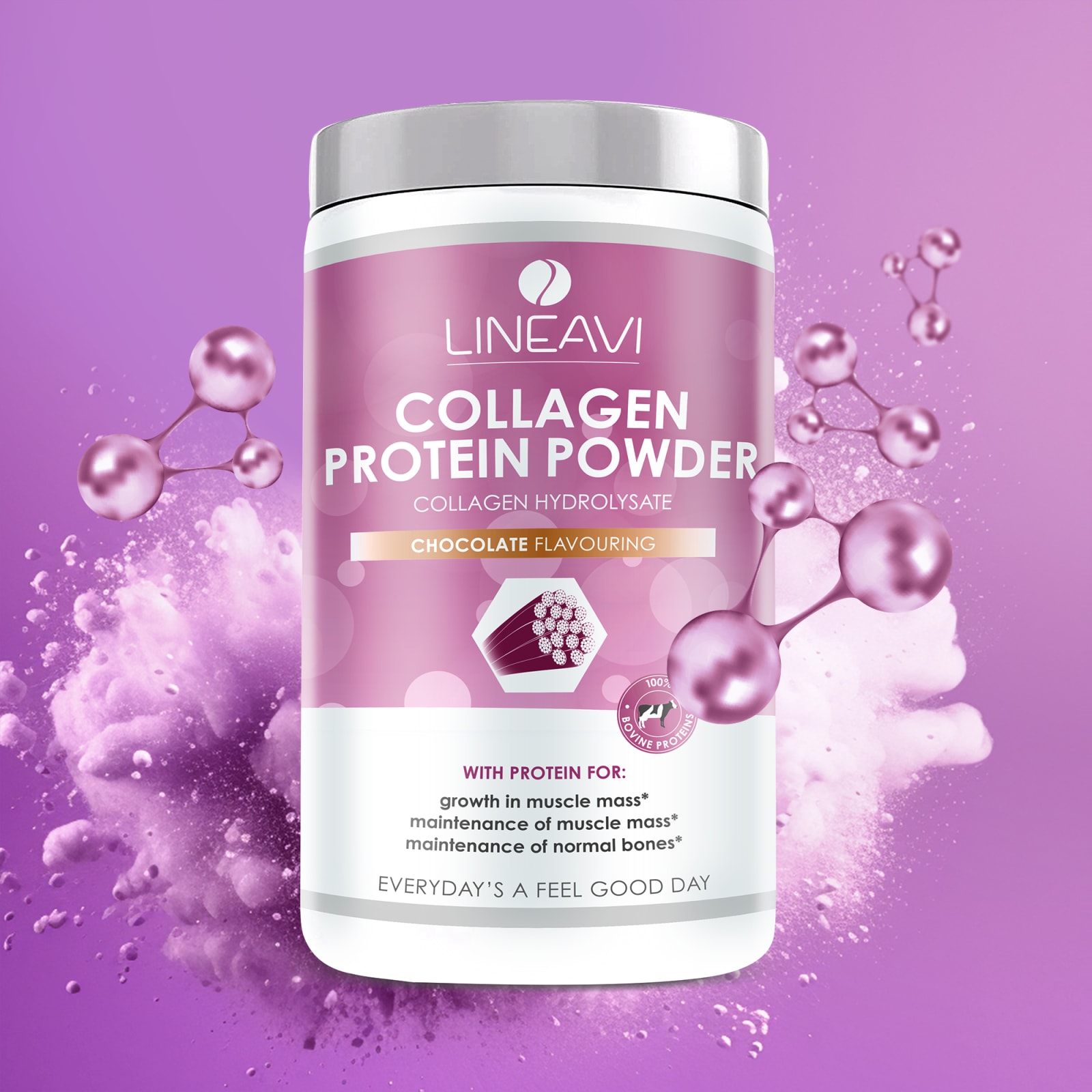 LINEAVI Kollagen Proteinpulver - 400g - Schokolade