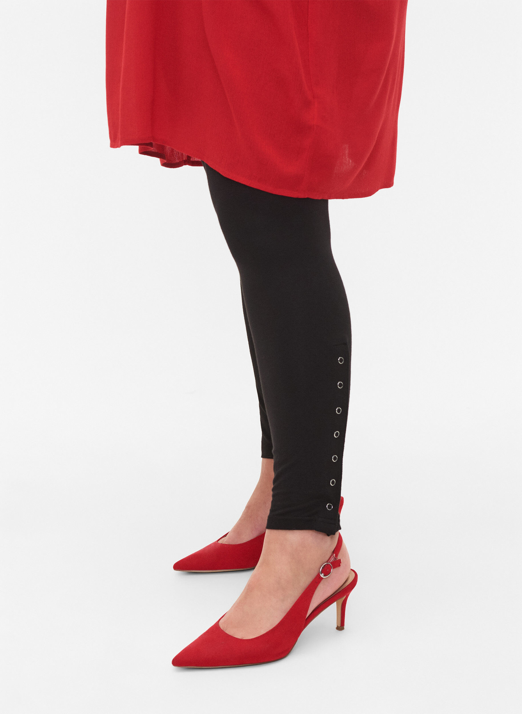 Viskose leggings med trykknapper