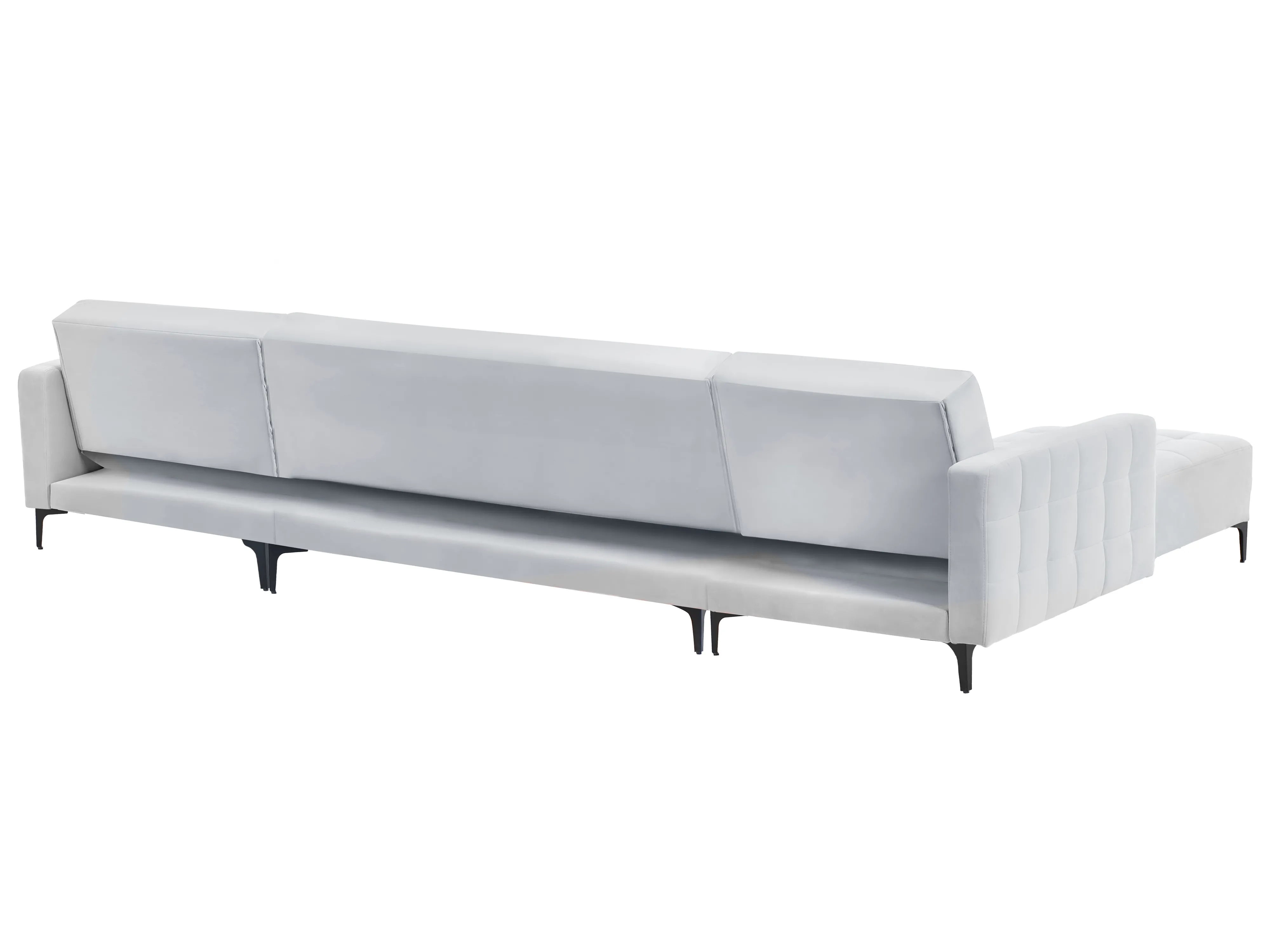Modulaire U-vormige slaapbank 5-zits ABERDEEN Fluweel Lichtgrijs