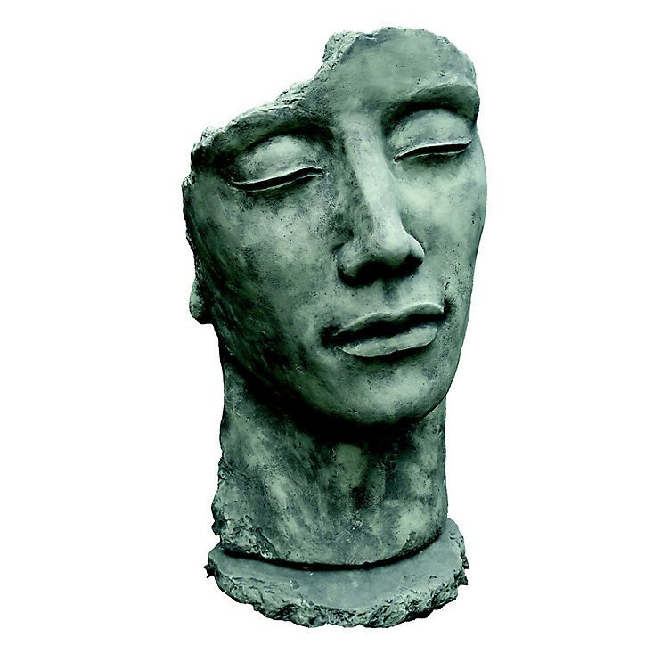Statue Visage Homme effet pierre H. 115 cm