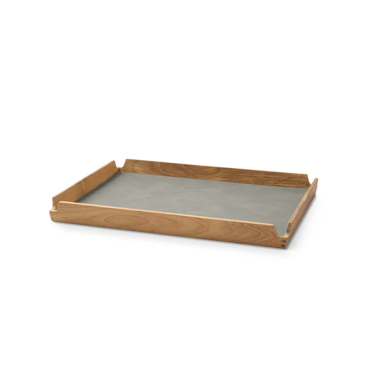 Lind DNA - Airy Teak Tablett Square M, Teak / Nupo light grey
