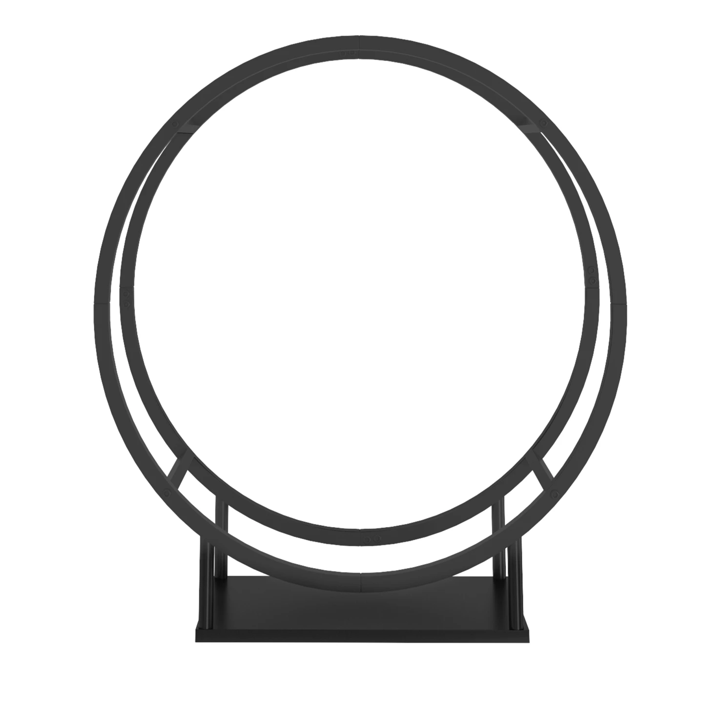 Range bûches rond 70 x 30 x 75 cm étagère à bois en acier noir