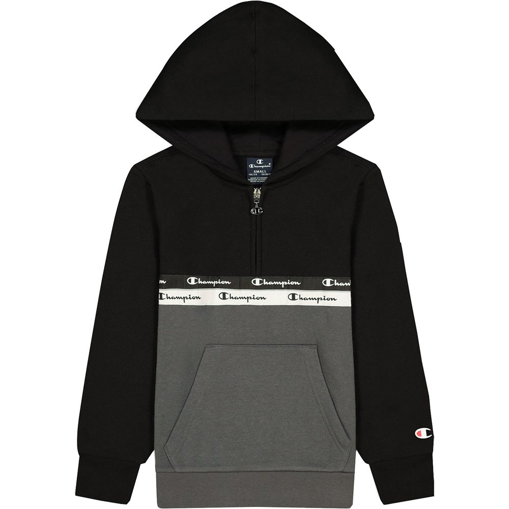 Champion Hooded Half Zip Sweatshirt Kinder schwarz