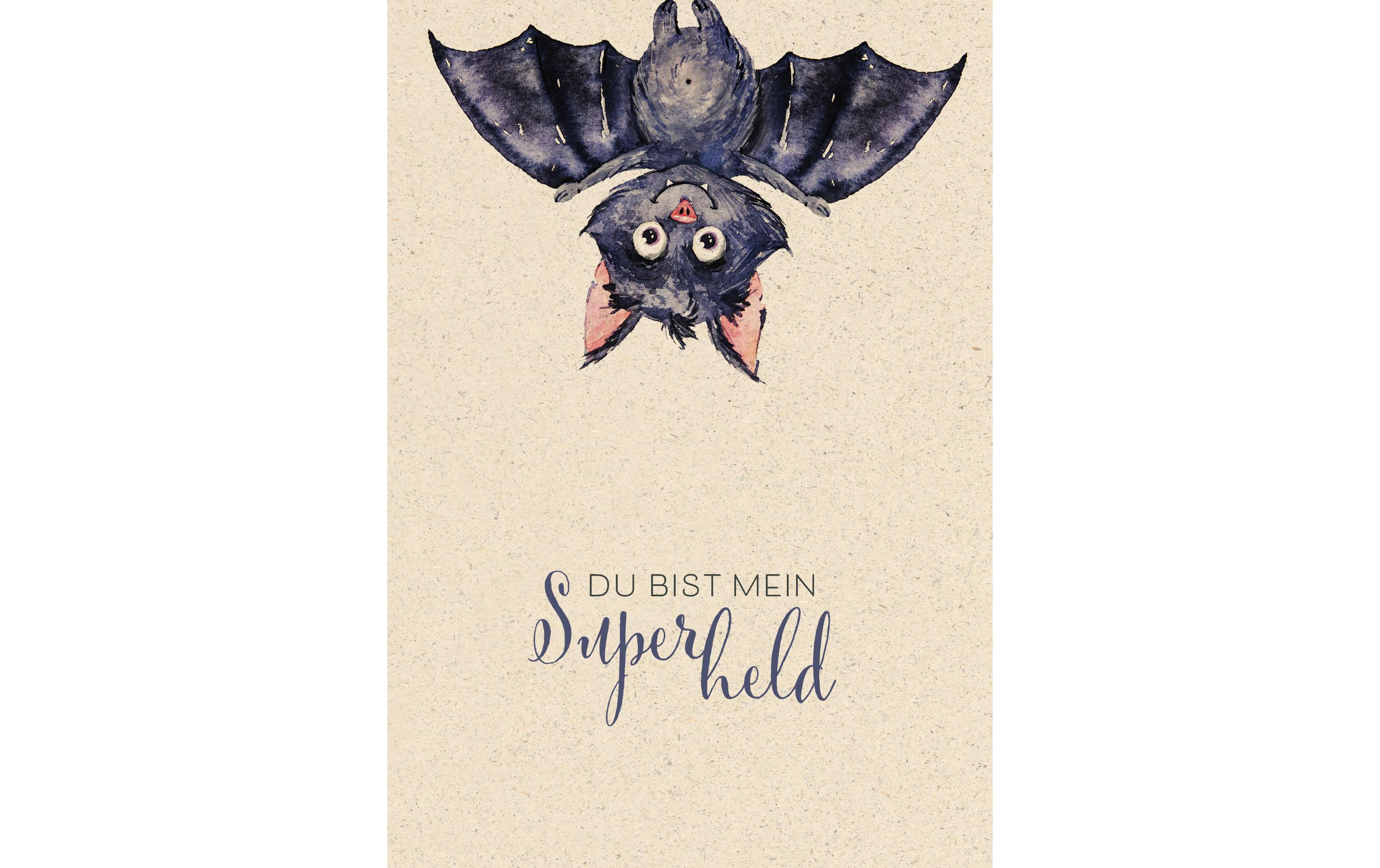 Motivkarte Superheld 17.5 x 12.2 cmGraspapierkarte