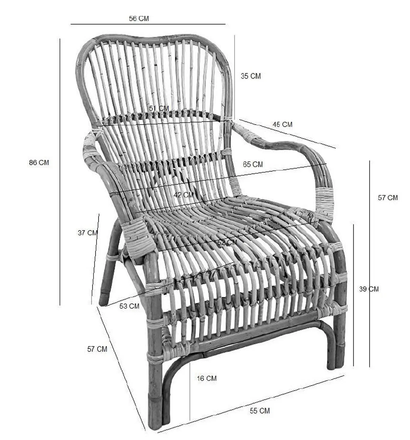 Loungestol Dugnano Høyde 86 cm
