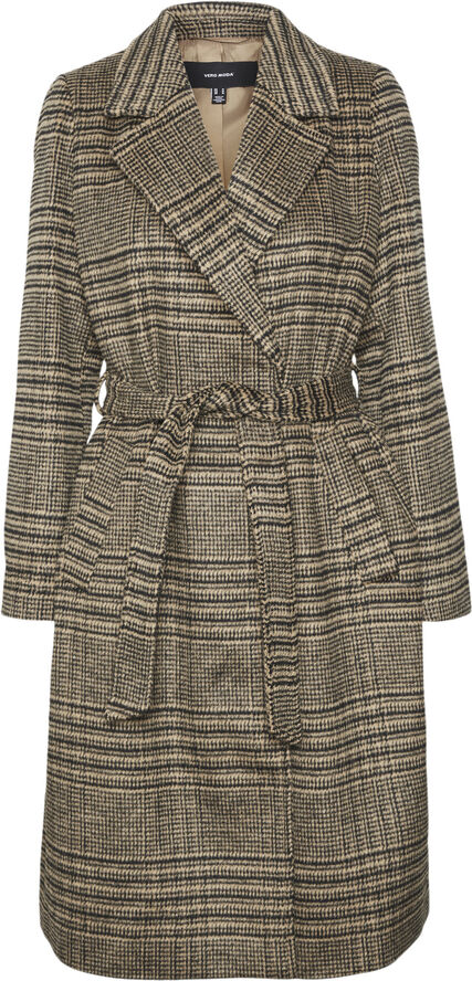 Vero Moda VMLUCK LONG CHECK COAT BOO Tigers eye/check