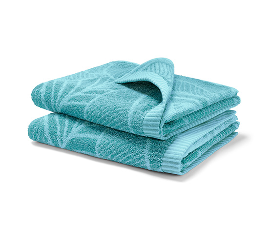 2 Jacquard-Handtücher, aqua