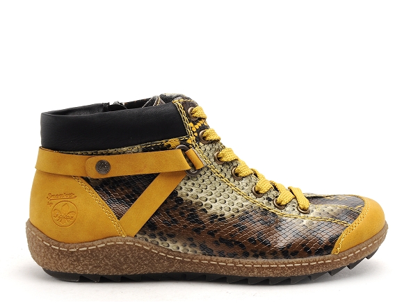 Rieker boots bottine plates femme l7527 jaune