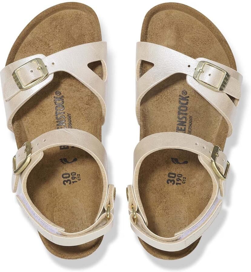 Birkenstock Adjustable Strap Sandals with Buckle Closure Kids White Shoes