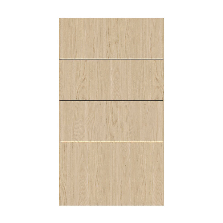 Façade de cuisine 3 tiroirs et 1 casserolier Chia décor chêne clair l. 40 cm x H. 72 cm GoodHome