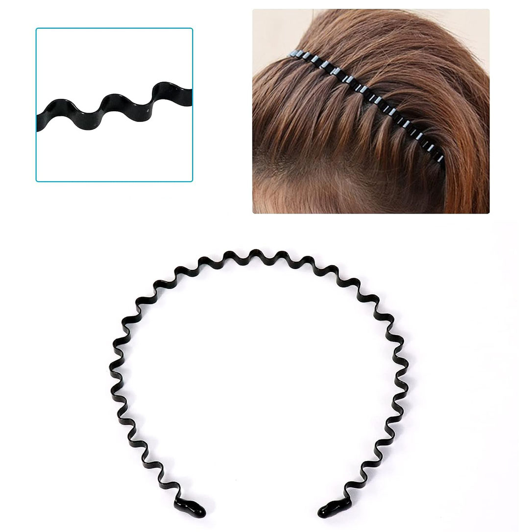 (Ø13cm) Metall Haarband Rutschfester Haarreif Haarschmuck - Kleine Wellen
