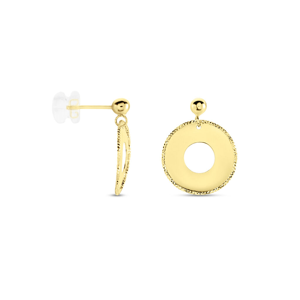 Boucles D'oreilles Pendantes Or Jaune Amaranthie