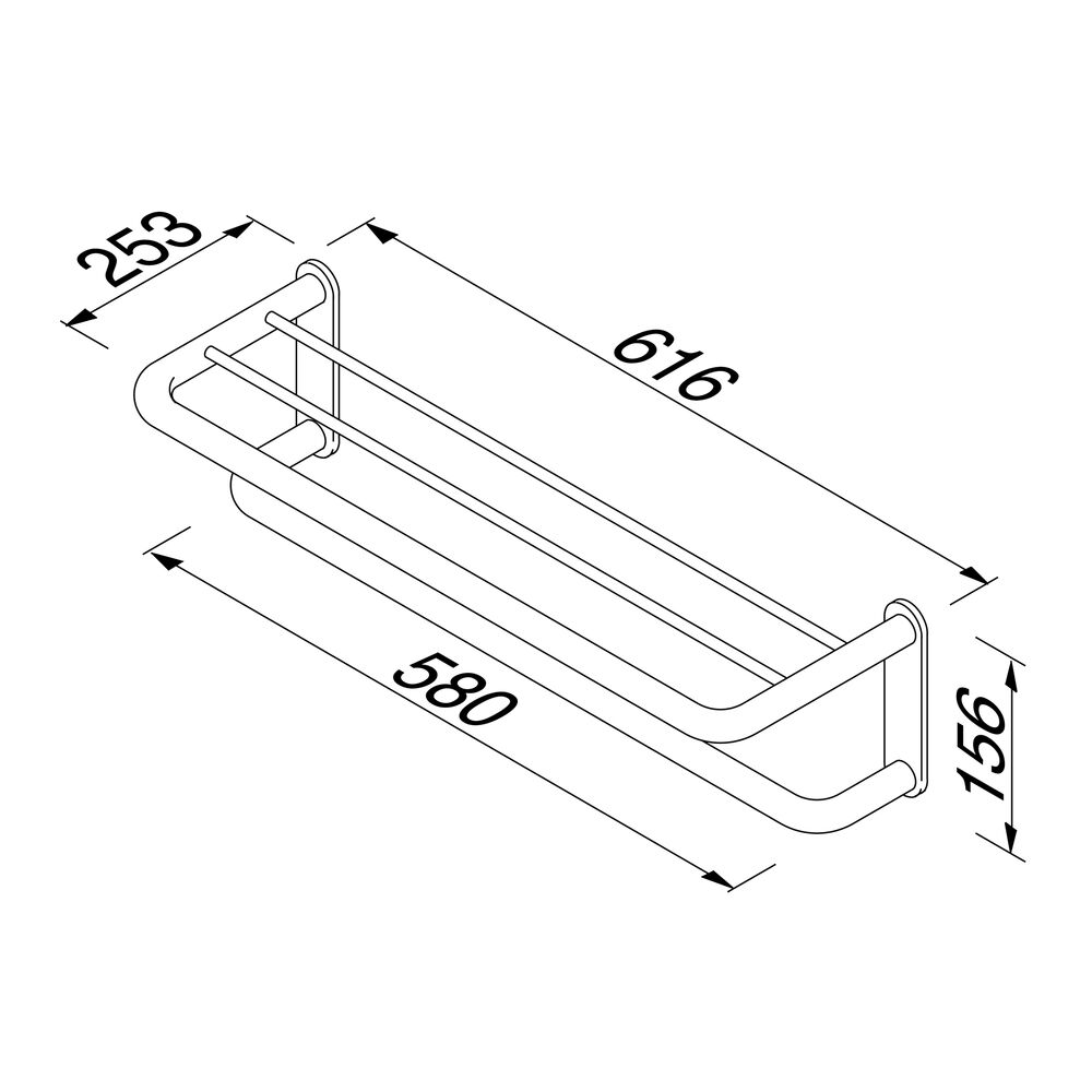 Geesa Wynk handdoekrek met plateau 61,6cm chroom