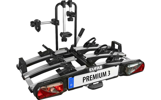 Eufab Fahrradträger Anhängerkupplung Premium III für 3 Fahrräder, E-Bike geeignet