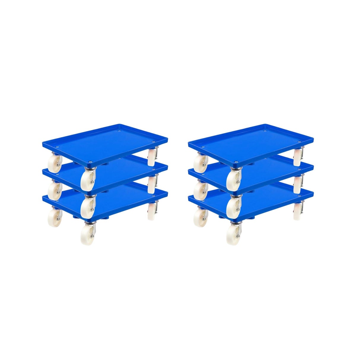 PROREGAL Transportwagen voor Euroboxen 60 x 40 cm met kunststof wielen, blauw, gesloten dek, 2 zwenkwielen en 2 bokwielen, draagvermogen 300 kg