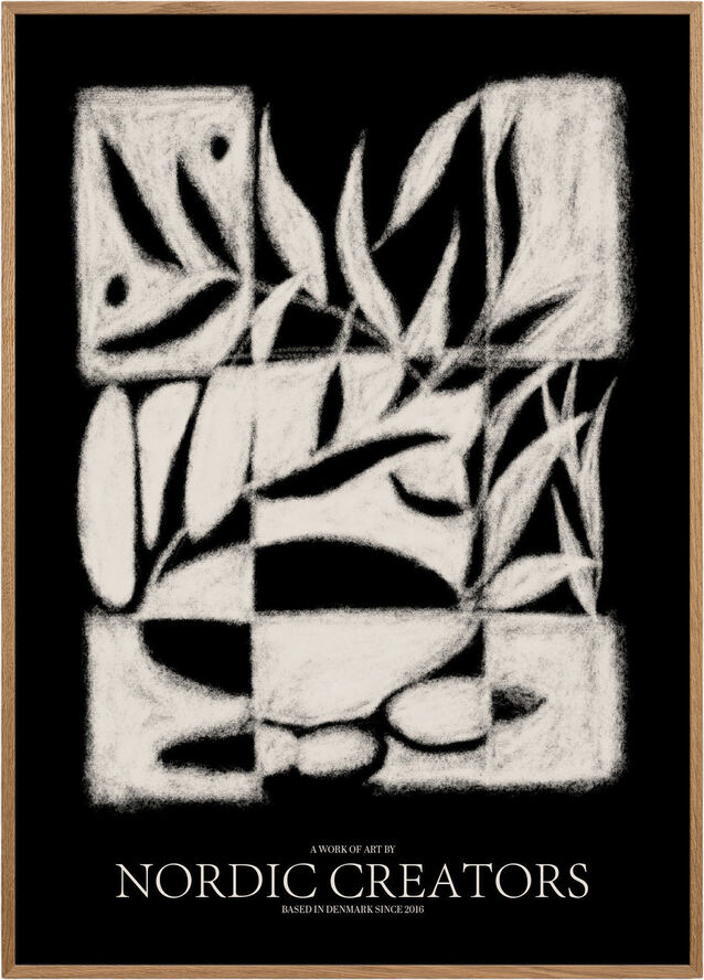 Poster & Frame Black Pattern Flerfarvet