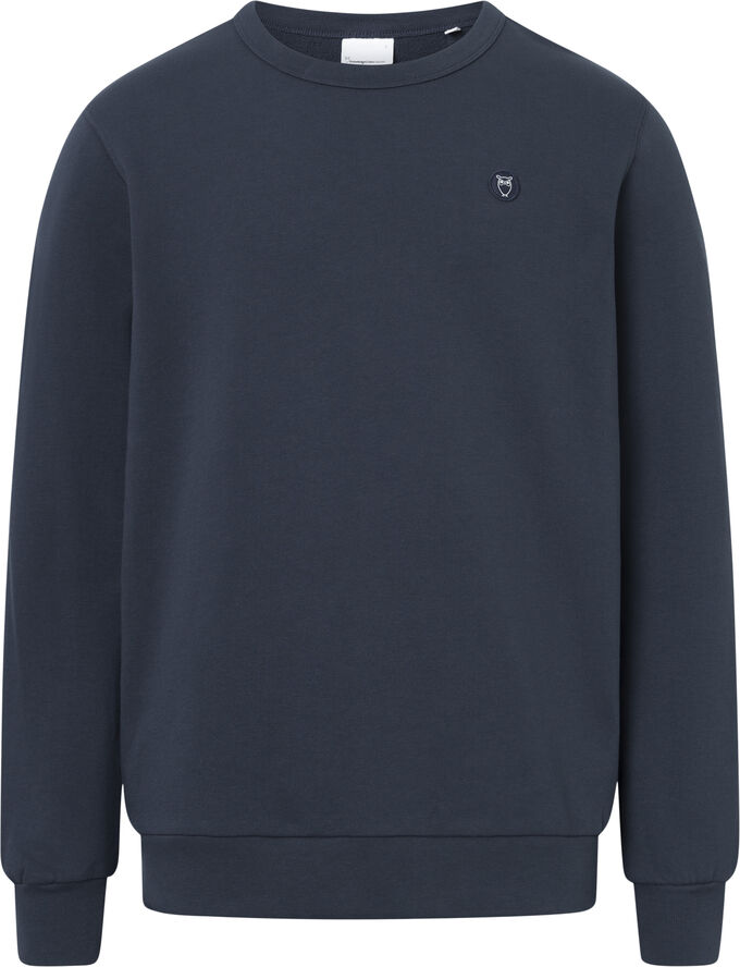 Knowledge Cotton Apparel ERIK basic badge sweat - GOTS/Vegan Blå