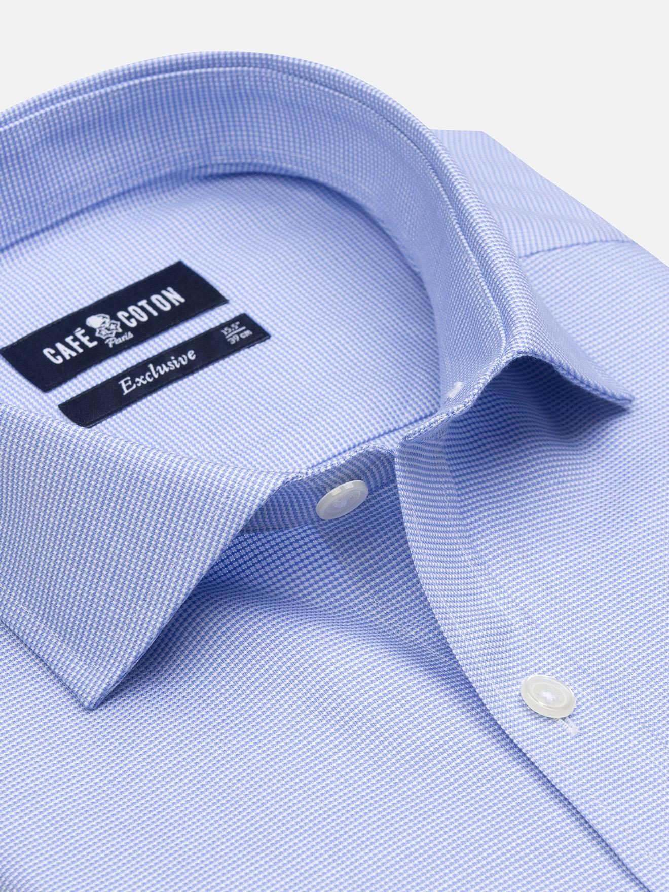 Chemise cintrée Conan texturée ciel