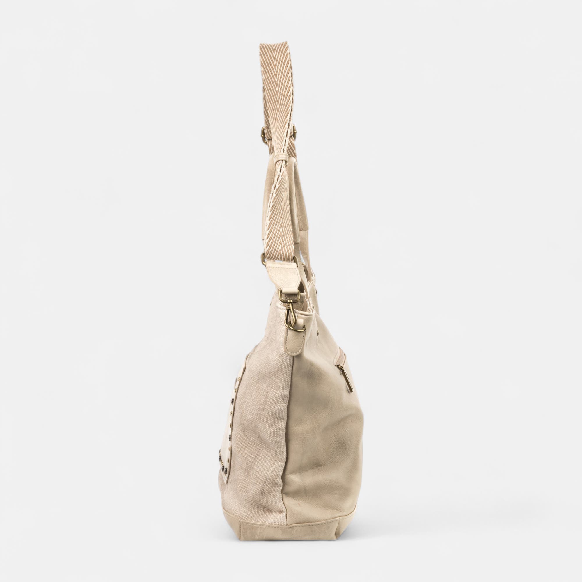 Sac de shopping beige