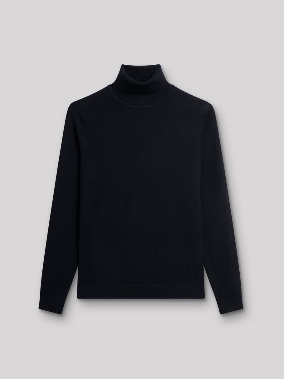 Pull col roulé en viscose certifiée