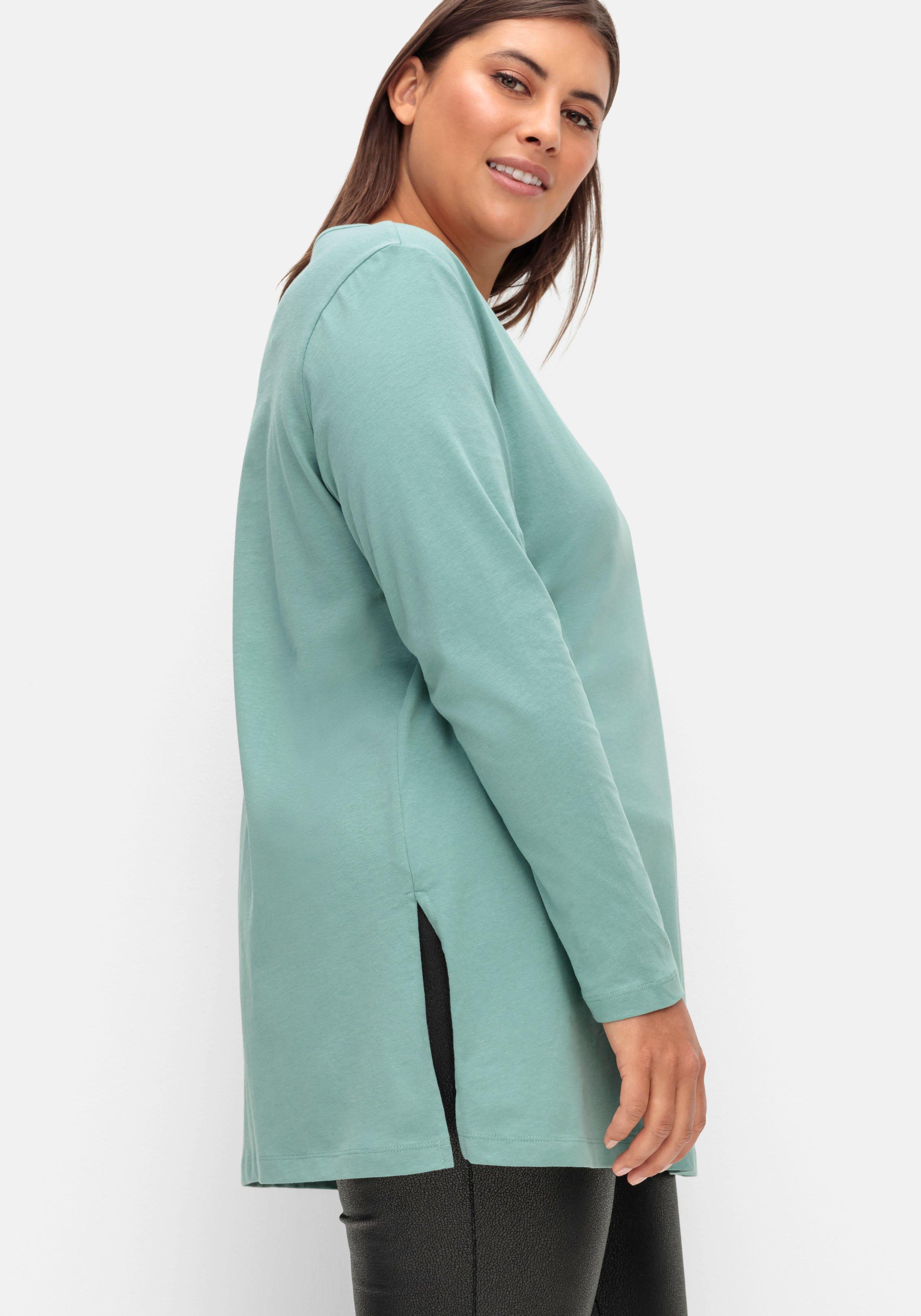 Longshirt mit hohen Seitenschlitzen