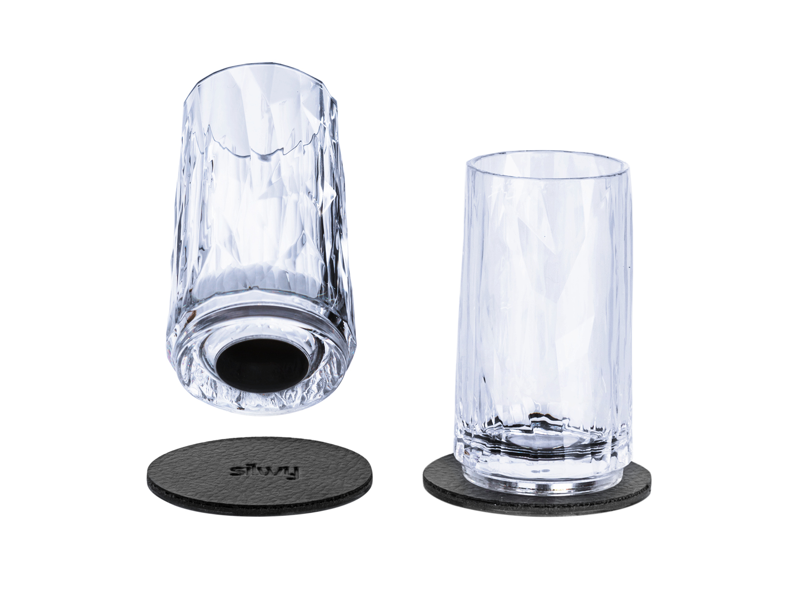 Silwy 2-delige set magnetische kunststof shotglaasjes