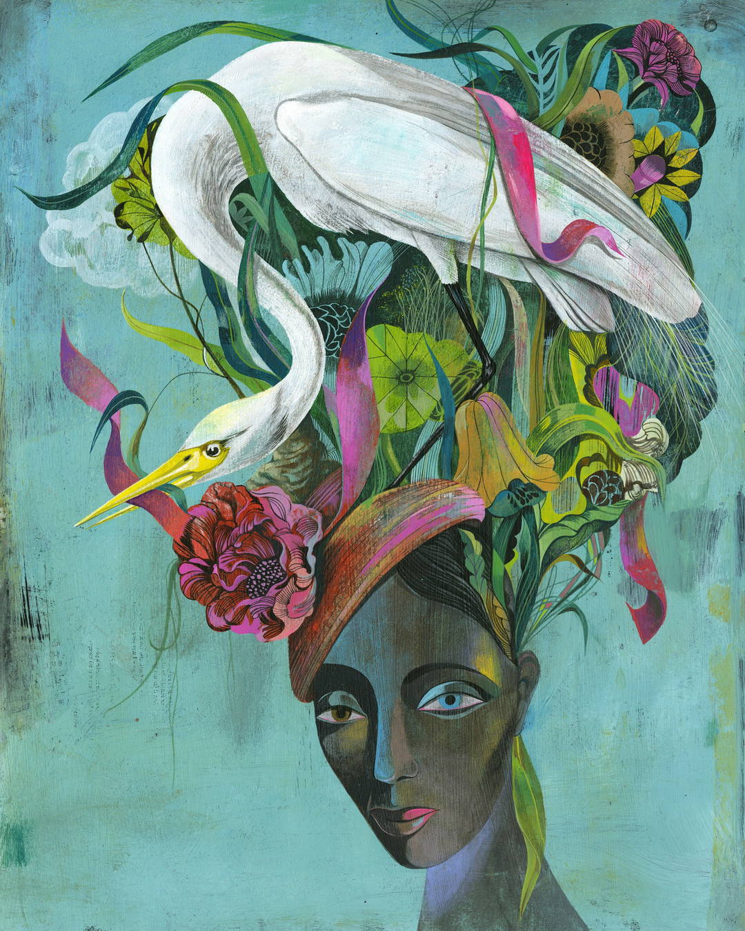 The Great Egret by Olaf Hajek - Limited Edition. Edition of: 150. Signed.