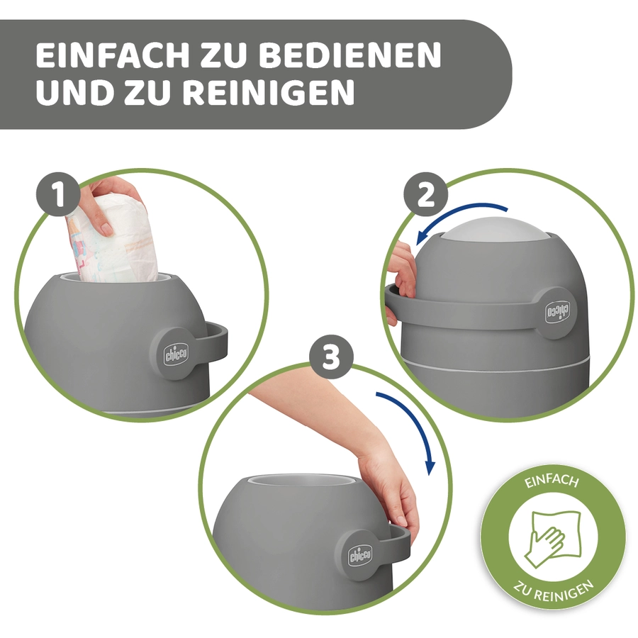 chicco Windeleimer Odour Off dunkelgrau