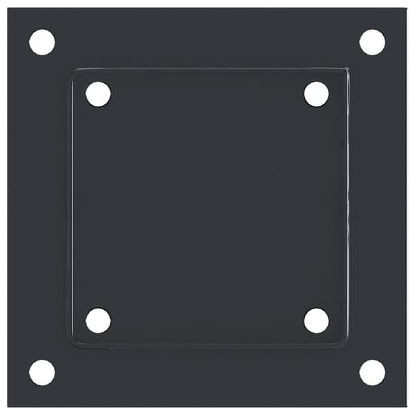 vidaXL Stolpebunner firkantet 12 stk 121x121 mm pulverlakkert stål