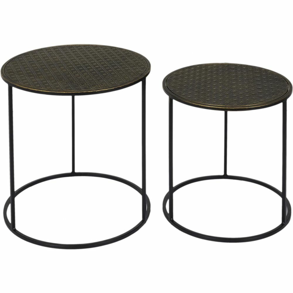 Tables gigognes en métal martelé mirage (lot de 2)