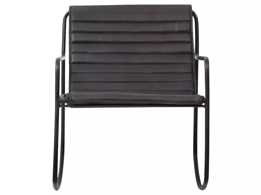 Rocking chair en cuir noir Sydney