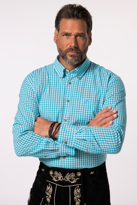 Karohemd, Trachten, Langarm, Buttondown-Kragen, Modern Fit, bis 8 XL