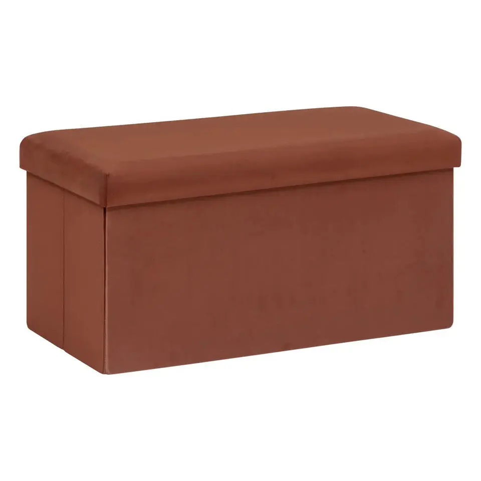 Atmosphera Poef/hocker - Opvouwbaar - bordeaux rood - 76 x 38 x 38 cm