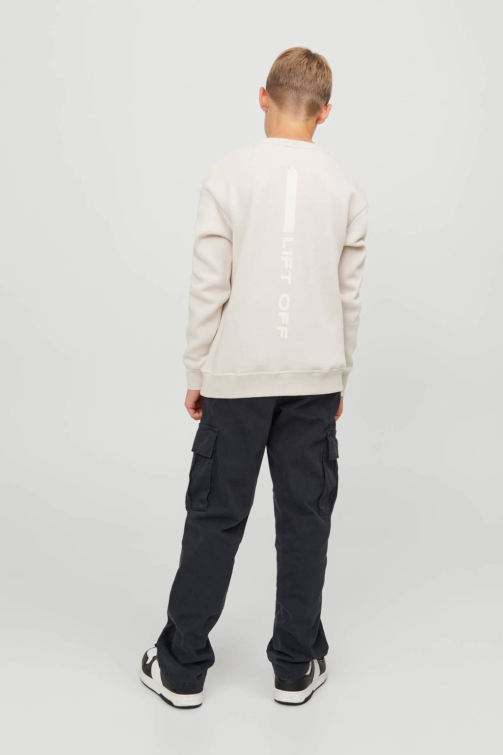 JACK & JONES loose fit cargobroek JSPTKANE JJHARLOW zwart