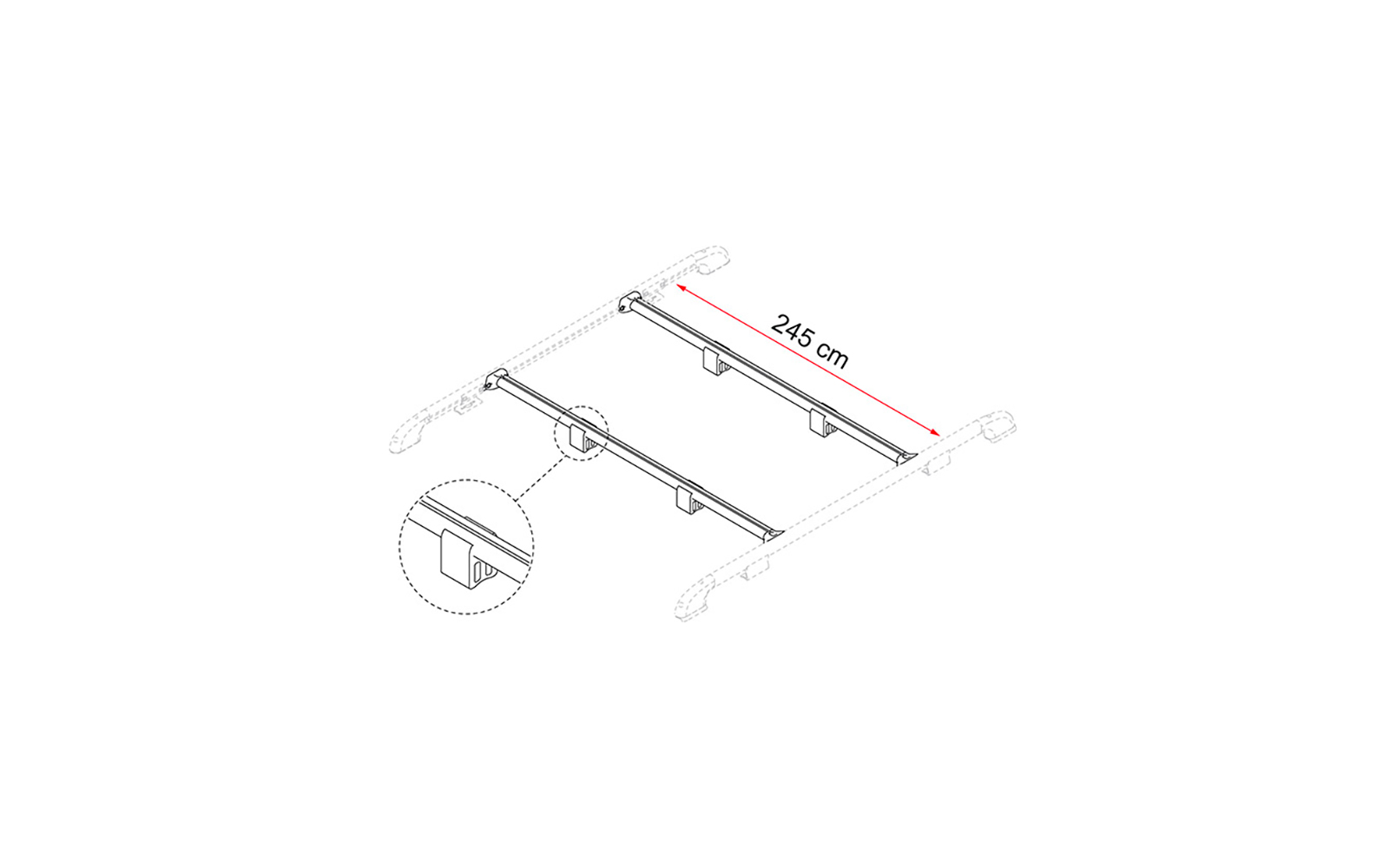 Fiamma Fixing-Bar Rail Tragestangen