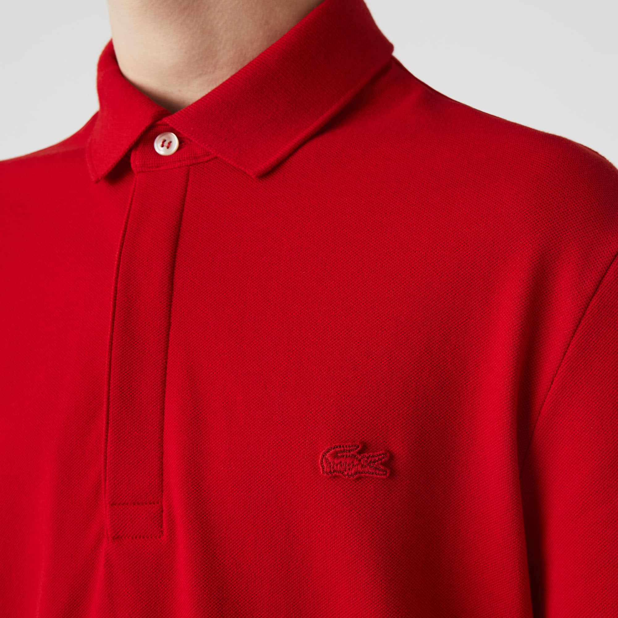 Smart Paris Stretch Cotton Piqué Poloshirt Kurze Ärmel - Rot - Lacoste - Herren