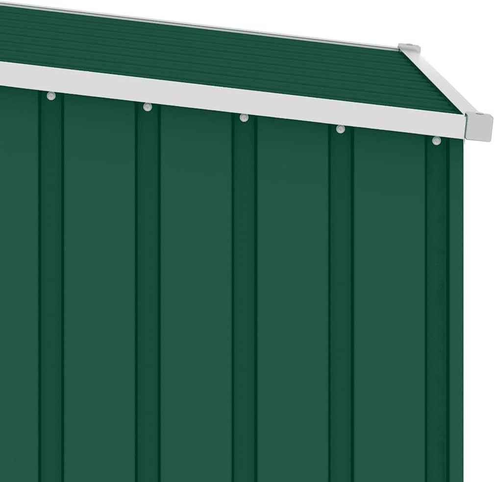 vidaXL Garten Brennholzlager Kaminholzunterstand Brennholzregal Unterstand Gerätehaus Gartenhaus Schuppen Grün 245x98x159cm Verzinkter Stahl