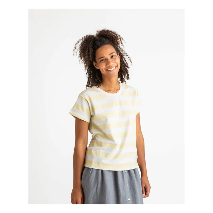 Matona T-shirt Essential Rayures Coton Bio | Jaune pâle