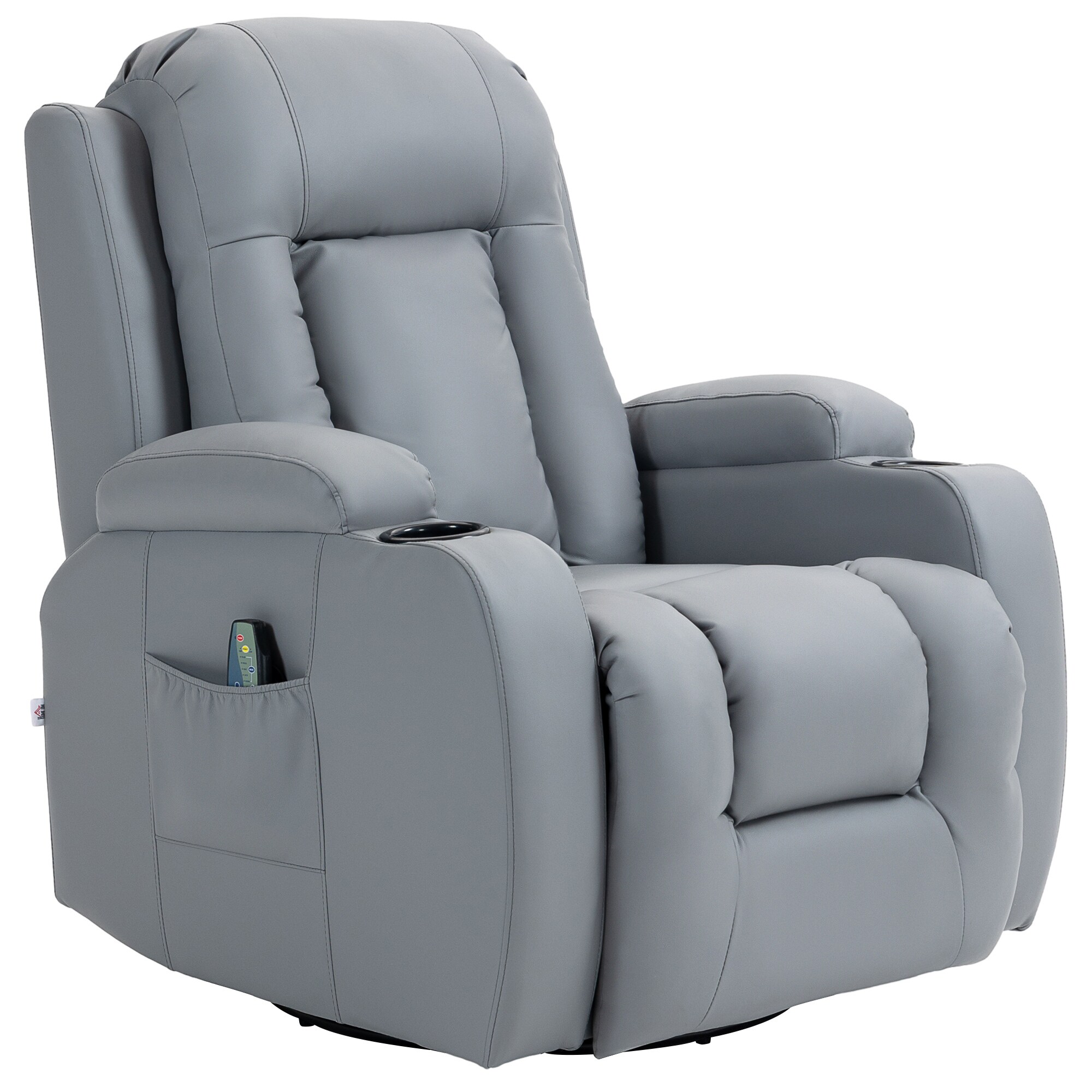 HOMCOM Massagesessel mit Wippfunktion und Wärmefunktion braun 85L x 94B x 104H cm