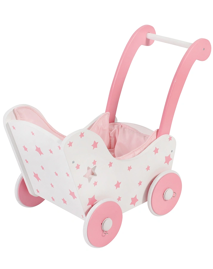 Holz-Puppenwagen LITTLE STARS (Farbe: rosa)