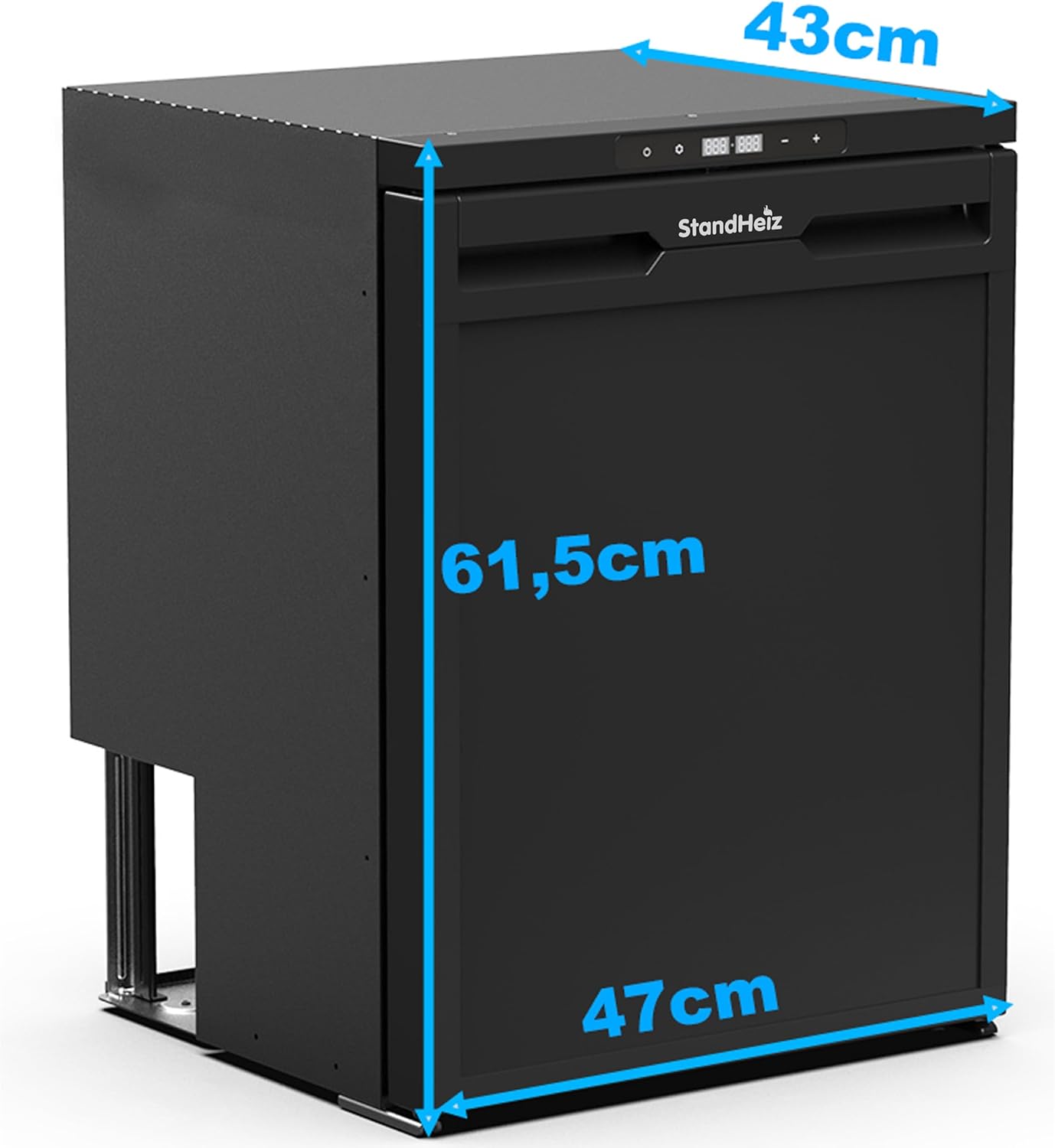 65L Kompressor Kühlbox mit APP-Steuerung 12V 24V, Energiesparender Mini Kühlschrank mit seitlich öffnender Tür, Kühlschrank klein mit Gefrierfunktion für Auto, LKW, Boot, Reisemobil, Camping