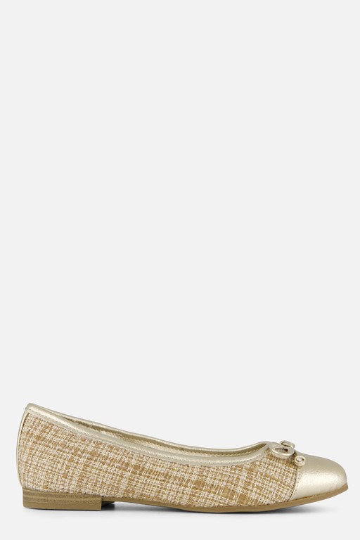 Marco Tozzi Instappers beige Textiel