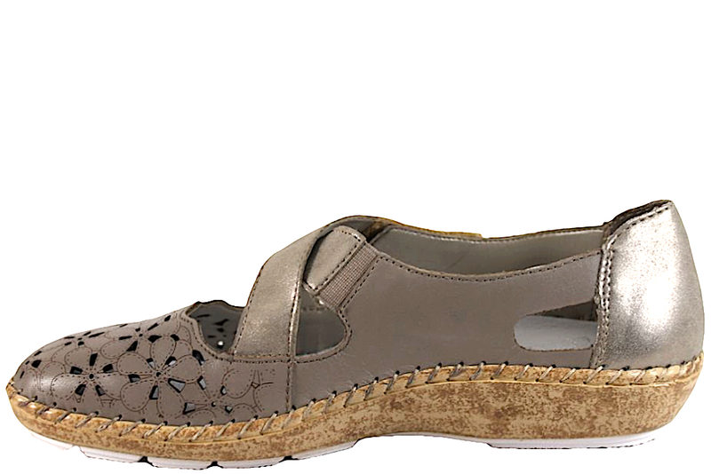 RIEKER DAMESKO I MØRKT BEIGE SKIND