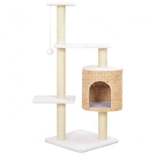Arranhador para gatos com pelúcia e sisal, marrom