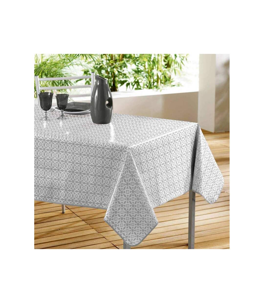 Nappe Toile Cirée Abaca 140x240cm Gris