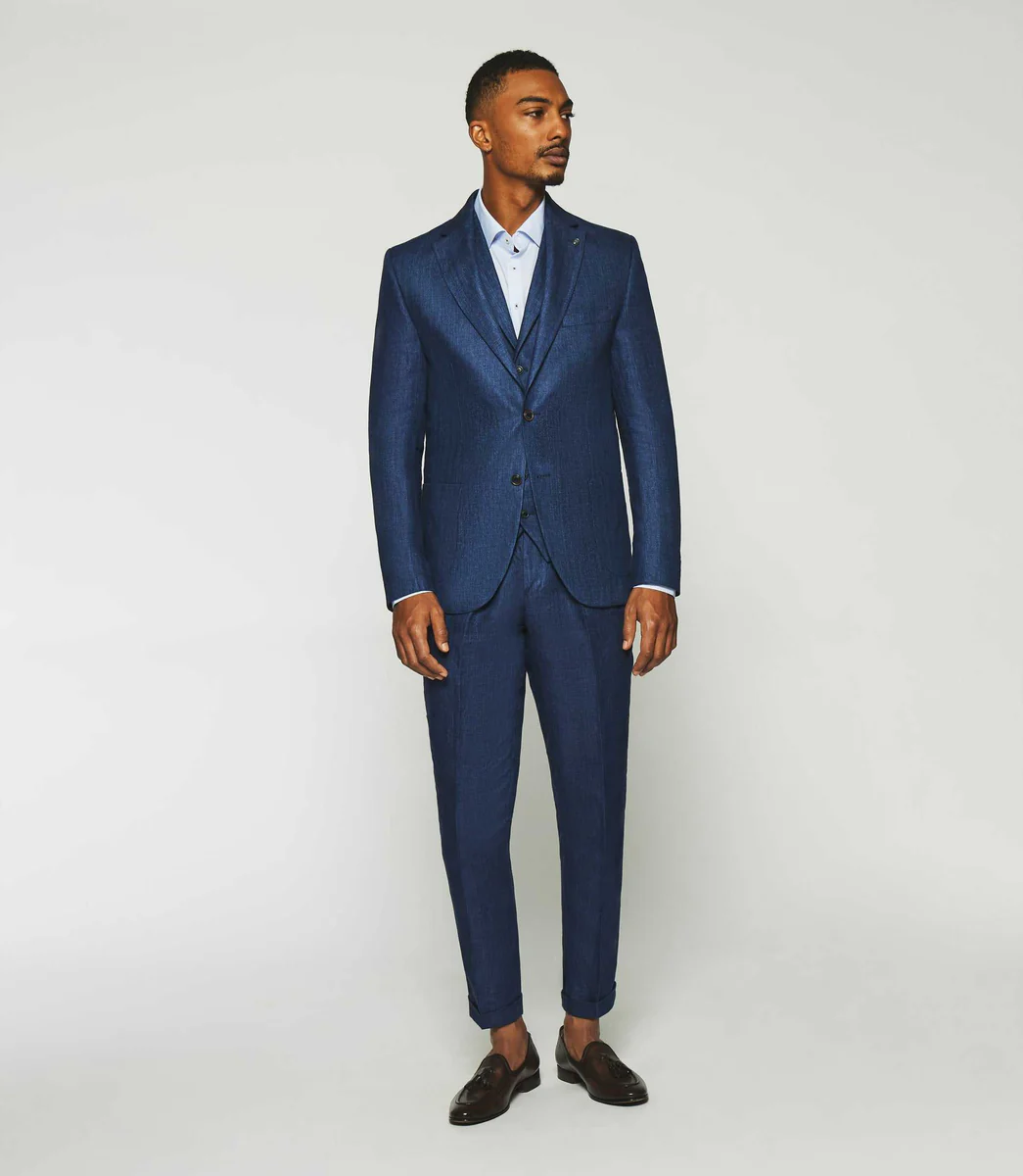 Veste séparable en lin marine CHANCE